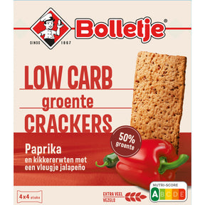 Bolletje Low carb groentecrackers paprika Crackers and savoury biscuits 200g