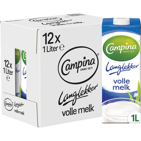 Campina Langlekker Whole Milk 12 × 1l