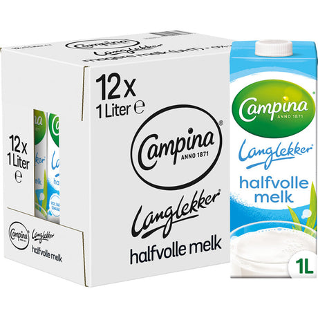 Campina Langlekker Semi-Skimmed Milk 12 × 1l