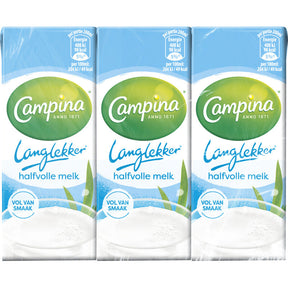 Campina Langlekker Semi-Skimmed Milk 6 × 200ml