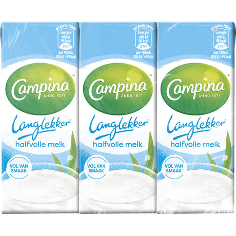Campina Langlekker Semi-Skimmed Milk 6 × 200ml