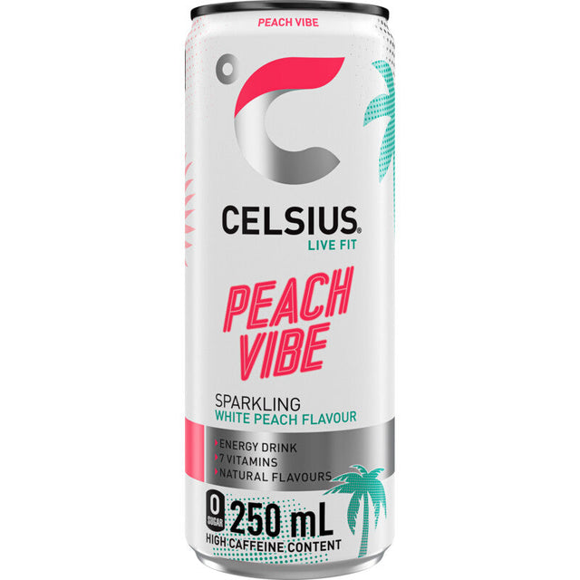 Celsius Sparkling peach vibe Energy drink 250ml