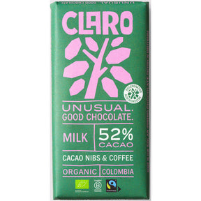Claro Bar 52% milk cacao nibs & coffee 80g
