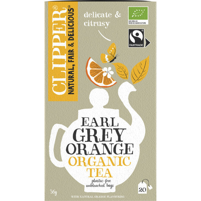 Clipper Earl grey orange organic tea 36g