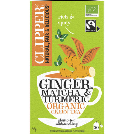 Clipper Ginger matcha turmeric organic green tea 36g
