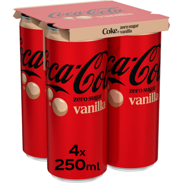 Coca-Cola Zero sugar vanilla 4 × 250ml