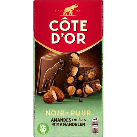 Côte d'Or Chocoladereep Dark with hele Almonds Chocolate 180g