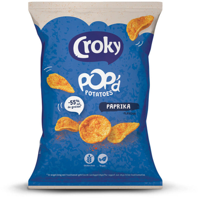 Croky Pop'd potatoes paprika Potato chips 85g