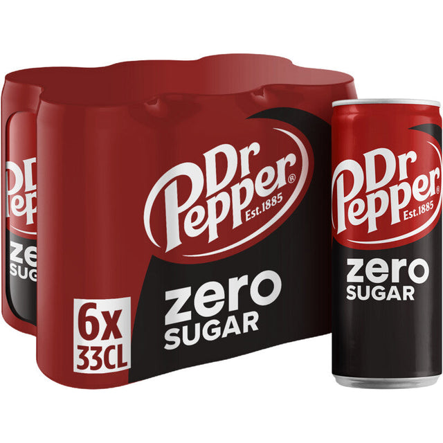 Dr Pepper Zero Soft drink 6 × 330ml