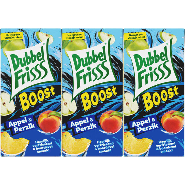 DubbelFrisss Boost Apple & Peach Fruit 6 × 200ml