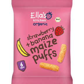 Ella's kitchen Maize puffs Strawberry + Banana 6m+ bio Baby snacks 20g