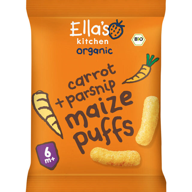 Ella's kitchen Maize puffs Carrot + Parsnip 6m+ bio Baby snacks 20g
