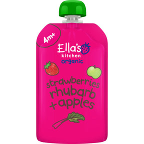 Ella's kitchen Strawberries, Rhubarb + Apples 4m+ bio Baby food 120g
