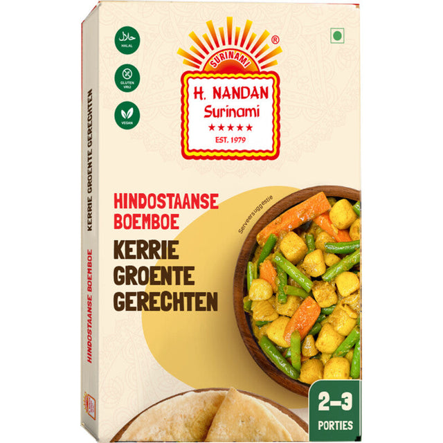 H. Nandan Hindostaanse boemboe Curry Vegetable Spice paste 70g