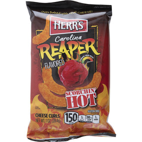 Herr's Carolina reaper scorcin hot cheese curls Savoury snacks 28g