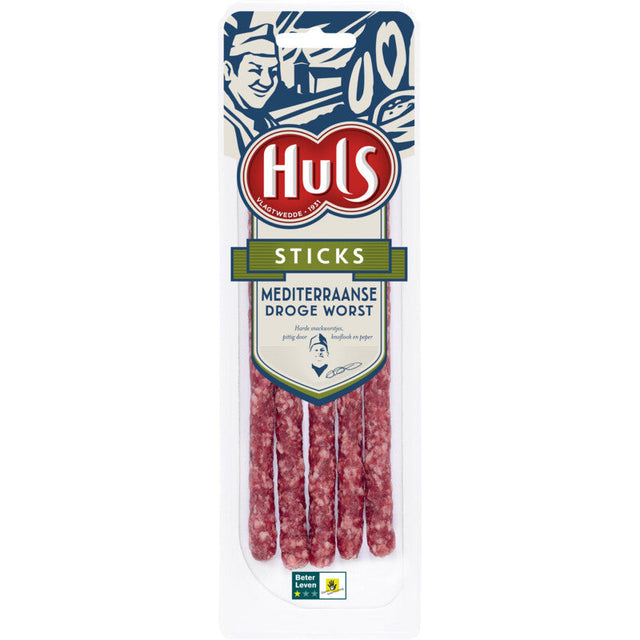 Huls Sticks Mediterranean Dried Sausage 63g