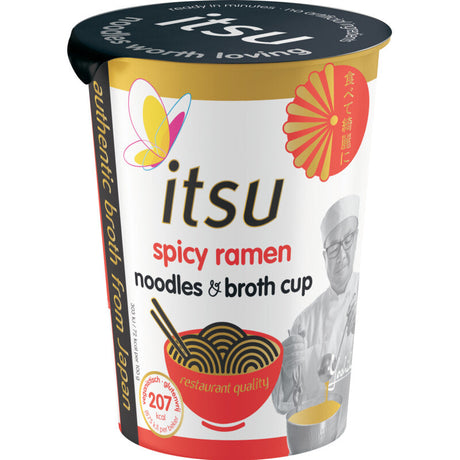 Itsu Spicy ramen noodles & broth cup Stock 64g
