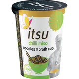 Itsu Chili miso noodles & broth cup Stock 65g