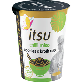 Itsu Chili miso noodles & broth cup Stock 65g