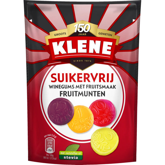 Klene Sugar-Free Fruit Coin Sweets Liquorice 110g