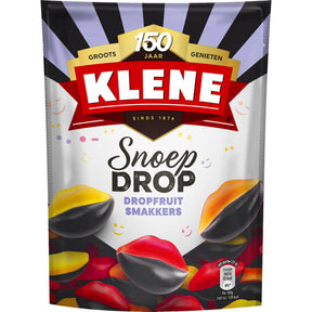 Klene Snoepdrop dropfruit smakkers Liquorice 200g