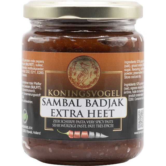 Koningsvogel Sambal badjak extra heet Table sauce 280g
