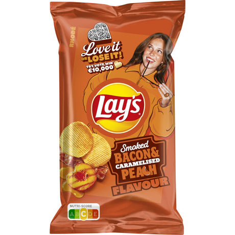 Lay's Smoked bacon & caramelised peach flavour Potato chips 185g
