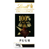 Lindt Excellence 100% Dark Chocolate 50g