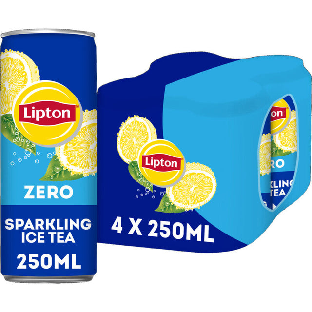 Lipton Ice tea sparkling zero sugar 4 × 250ml