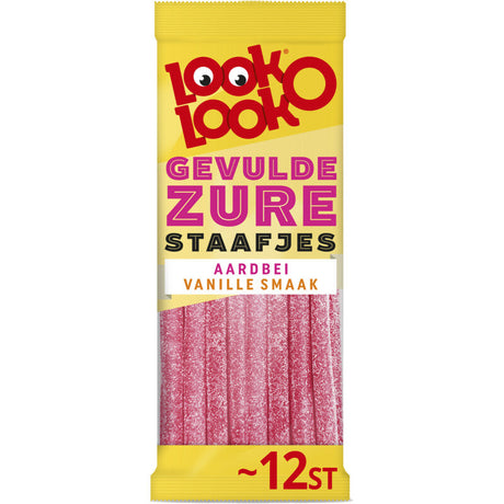 Look o Look Filled Sour staafjes Strawberry Vanilla 125g