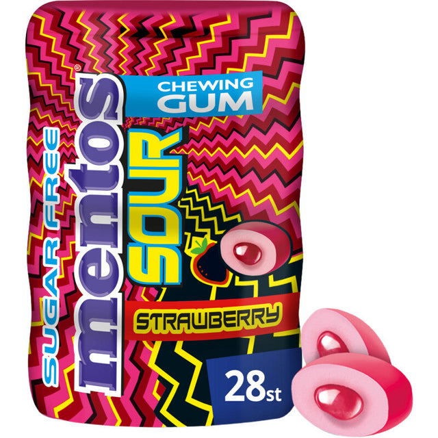 Mentos Gum Sour strawberry 56g
