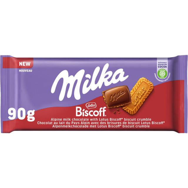 Milka Chocoladereep lotus biscoff Chocolate 90g