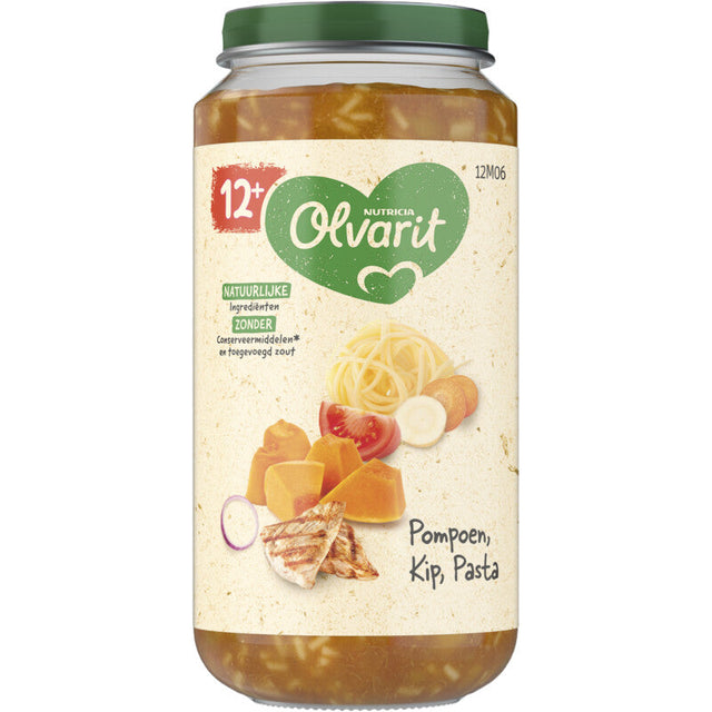 Olvarit Pumpkin Chicken pasta 12m+ Baby food 250g