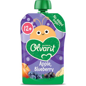 Olvarit Fruit Purée Pouch Apple Blueberry 12m+ Baby food 100g