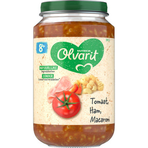 Olvarit Tomato Ham macaroni 8m+ Baby food 200g