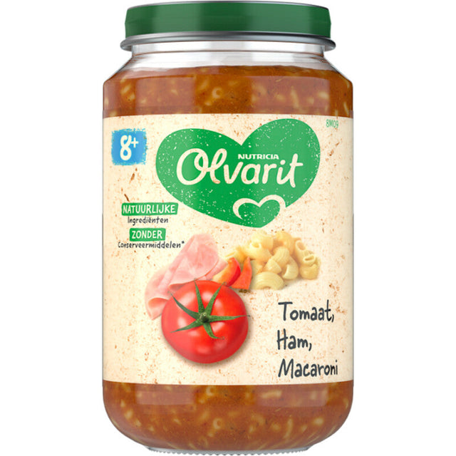 Olvarit Tomato Ham macaroni 8m+ Baby food 200g