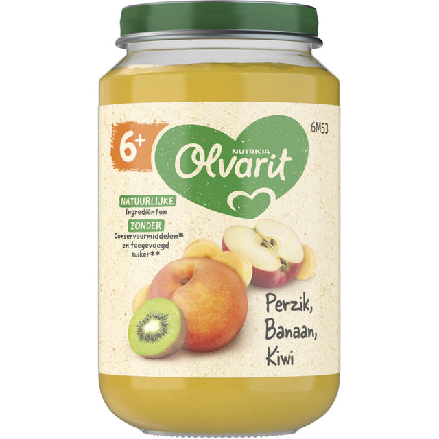 Olvarit Peach Banana kiwi 6m+ Baby food 200g