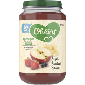 Olvarit 8+ Months Apple Strawberry Banana 8m+ Baby food 200g