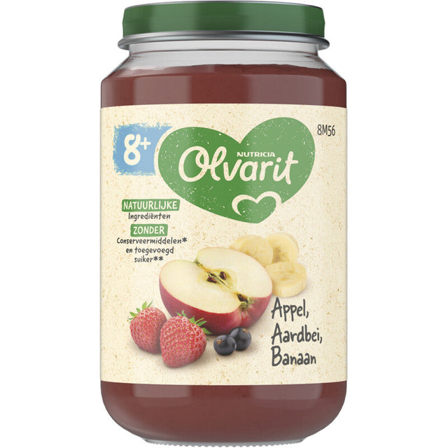 Olvarit 8+ Months Apple Strawberry Banana 8m+ Baby food 200g