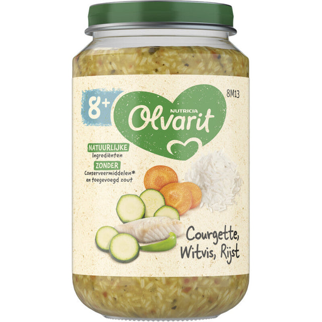 Olvarit Courgette White Fish Rice 8m+ Baby food 200g