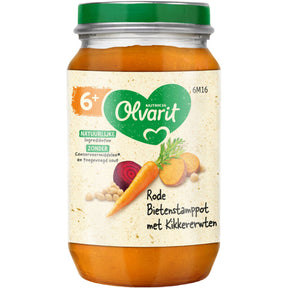 Olvarit Red Beetroot & Potato Mash with Chickpeas 6m+ Baby food 200g