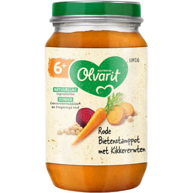 Olvarit Red Beetroot & Potato Mash with Chickpeas 6m+ Baby food 200g