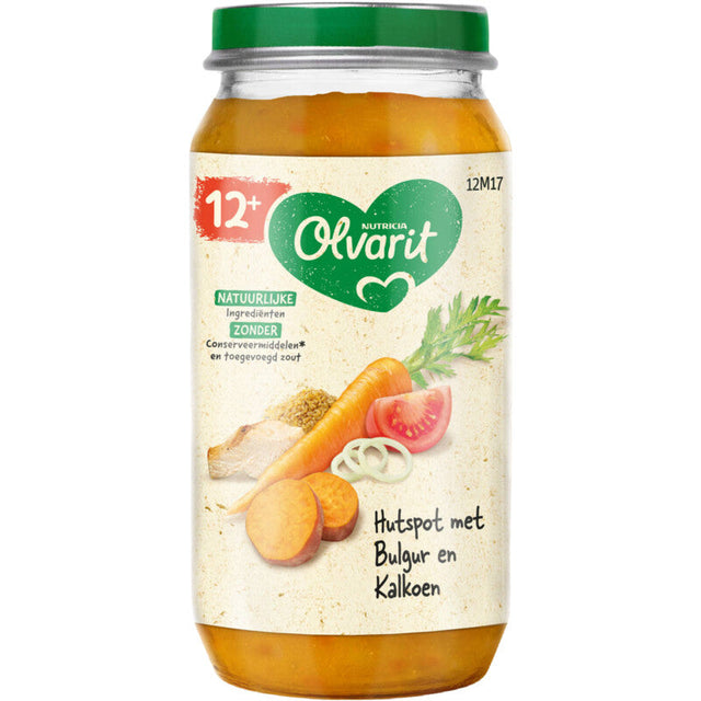 Olvarit Carrot & Onion Potato Mash with bulgur & Lentils 12m+ Baby food 250g