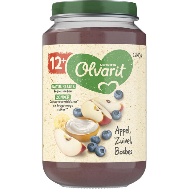Olvarit Apple Dairy Blueberry 12m+ Baby food 200g