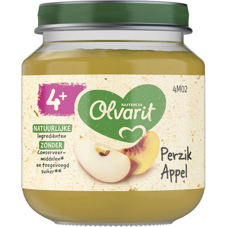 Olvarit Peach Apple 4m+ Baby food 125g