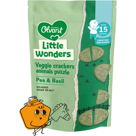 Olvarit Puzzel crackers Pea Basil 15m+ Baby food 105g
