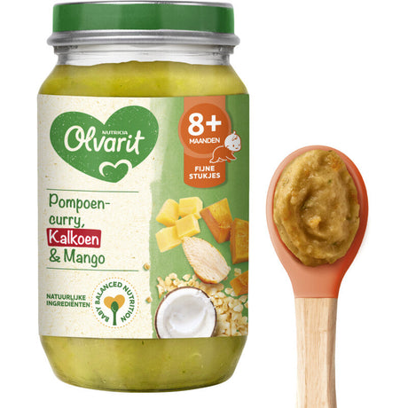 Olvarit Pumpkin curry Turkey mango 8m+ Baby food 200g