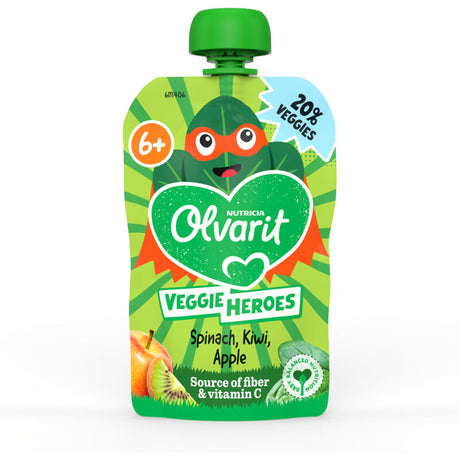Olvarit Veggie heroes spinach, kiwi, Apple 6m+ Baby food 100g