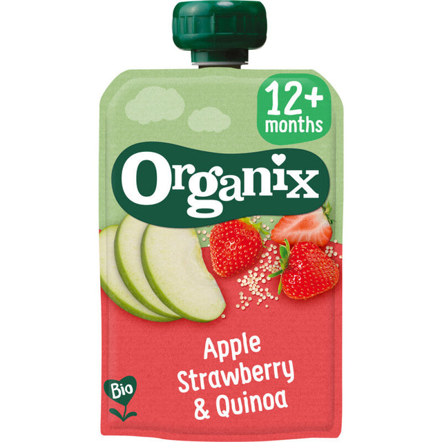 Organix Fruit Purée Pouch Apple Strawberry quinoa 12m+ Baby food 100g