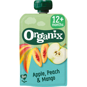 Organix Fruit Purée Pouch Apple, Peach & mango 12m+ Baby food 100g